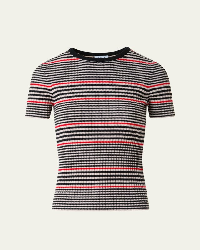 Ribbed Knit Merino Wool Pullover